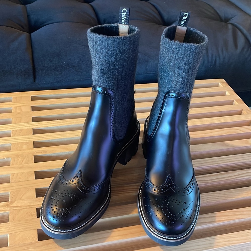 Like New Chloe Franne Sock Ankle Boot